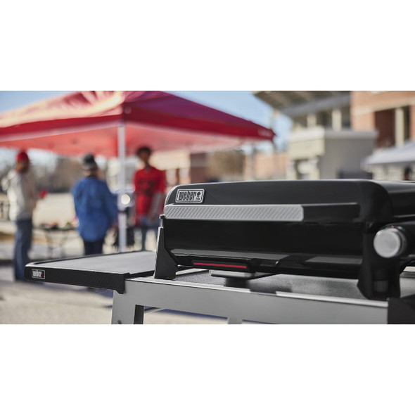 Weber Traveler 22 In. 2-Burner Propane Gas Griddle Flat Top Grill, Black