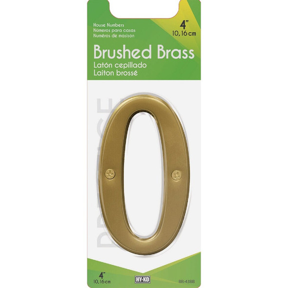 Hy-Ko 4 In. Brushed Brass Number 0 BR-43BB-0 232476