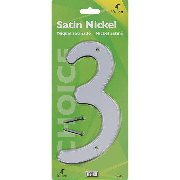 Hy-Ko 4 In. Satin Nickel Number 3 Hy-Ko 4 In. Satin Nickel Number 3