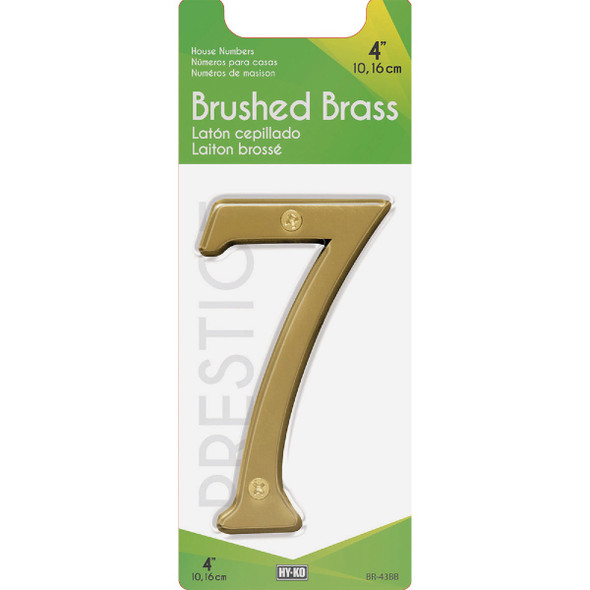 Hy-Ko 4 In. Brushed Brass Number 7 Hy-Ko 4 In. Brushed Brass Number 7