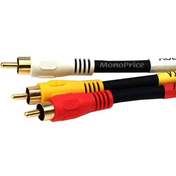 Monoprice Triple RCA Dubbing Cable,RG59U,25 ft. 126