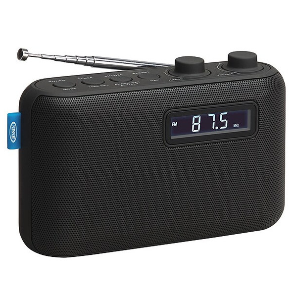 Jensen Radio,Black,6" W,6" D,5-1/4" H SR-50