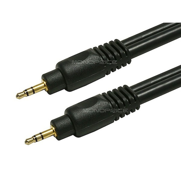 Monoprice A/V Cable, 3.5mm M/M cable, Black,25ft 5581