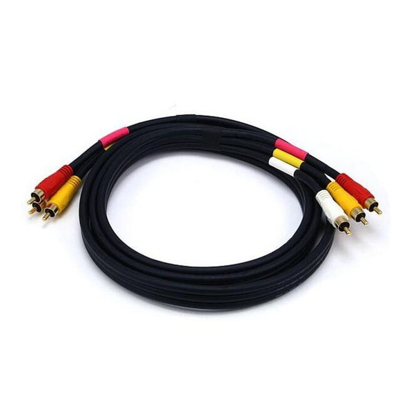 Monoprice Triple RCA Dubbing Cable,RG59U,6 ft. 660