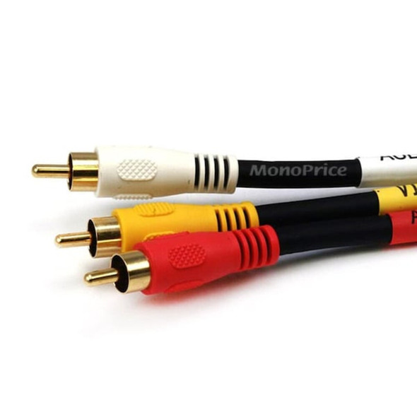 Monoprice Triple RCA Dubbing Cable,RG59U,6 ft. 660