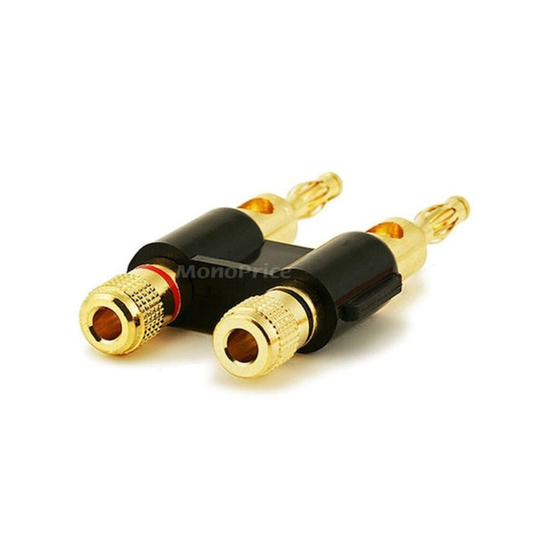 Monoprice Banana Speaker Plugs, Dual - Black 2945
