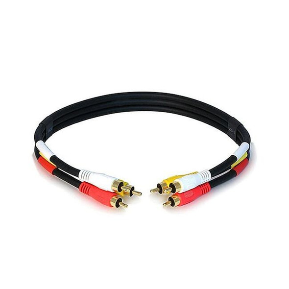 Monoprice Triple RCA Dubbing Cable,RG59U,1.5 ft. 6026