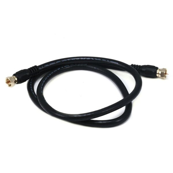 Monoprice Coaxial Cable,RG-6,3 ft.,Black 3030