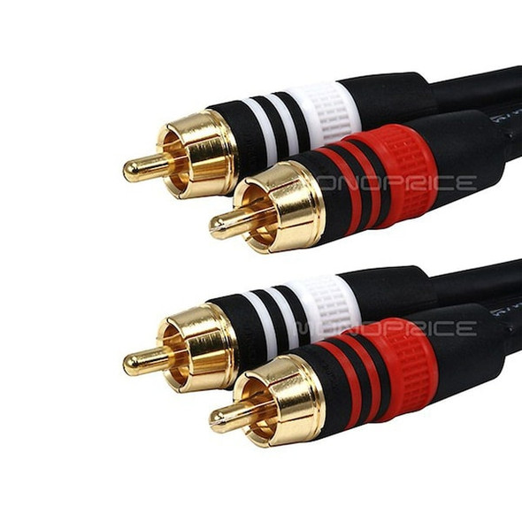 Monoprice A/V Cable,2 RCA M/M, 12ft 2865