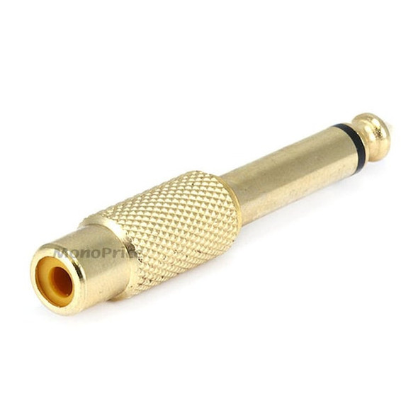 Monoprice 1/4Inch M Plug to RCA Jack Adapter,Metal 7176