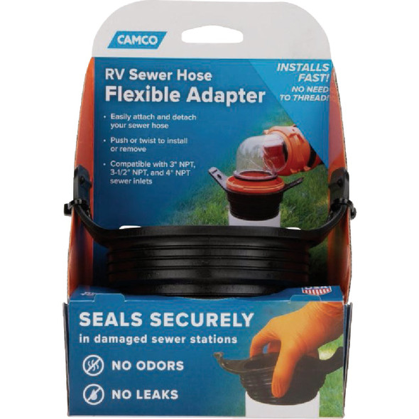 Camco Flexible 3-in-1 RV Sewer Hose Flexible Adapter 39318