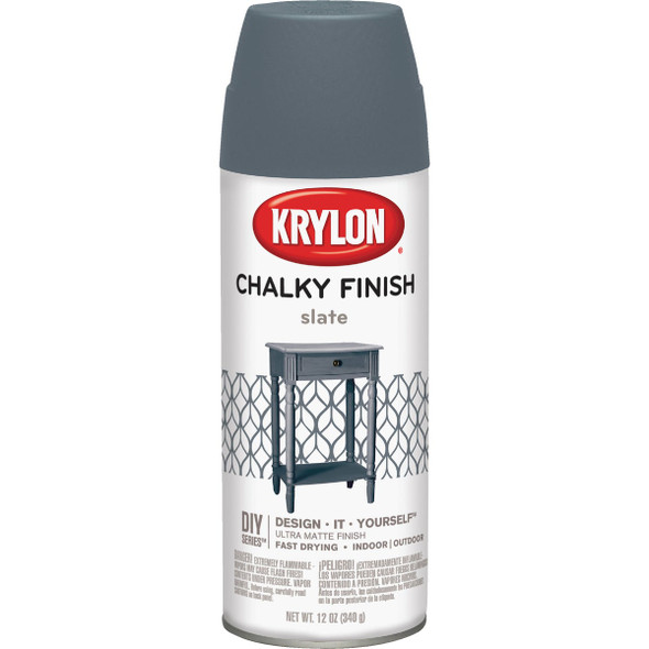 Krylon CHALKY FINISH 12 Oz. Ultra Matte Chalk Spray Paint, Slate K04103007
