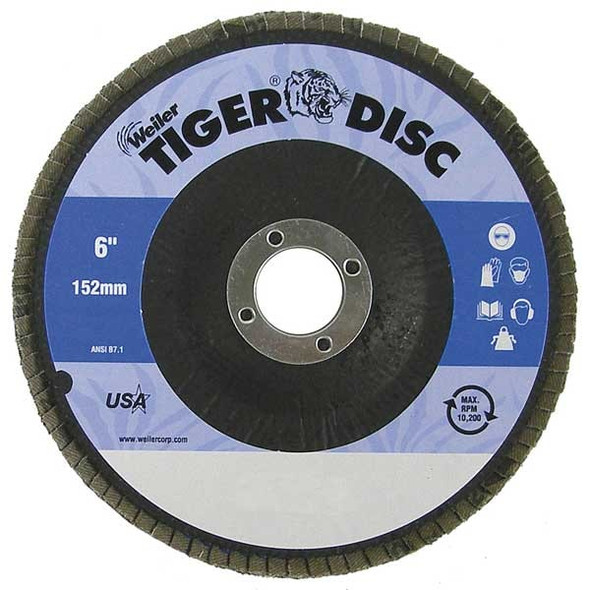 Weiler Arbor Mount Flap Disc, 6in,80,Medium 98103
