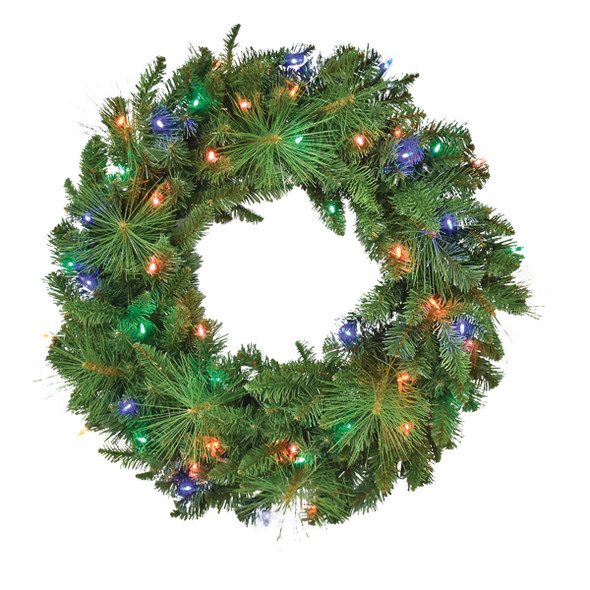 Canyon Road 24 In. 35-Bulb Multi-Color LED Prelit Wreath XVW143204