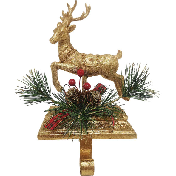 1-Stocking Resin Mantle Gold Blitzen Stocking Holder XN6060620DIB