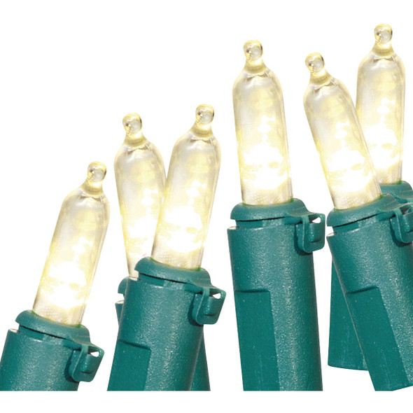 Warm White 100-Bulb Mini Incandescent-Style String Light Set with Green Wire
