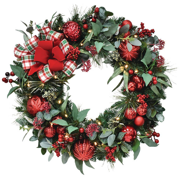 Claudette 30 In. 5-Bulb Warm White LED Prelit Wreath XVW143172