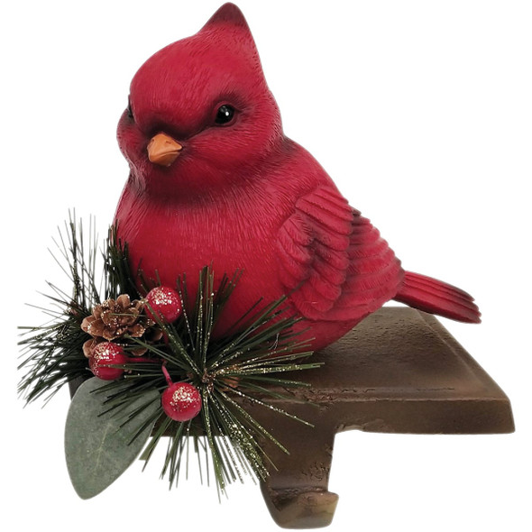 1-Stocking Resin Mantle Tail-Down Cardinal Stocking Holder XN6082756RD