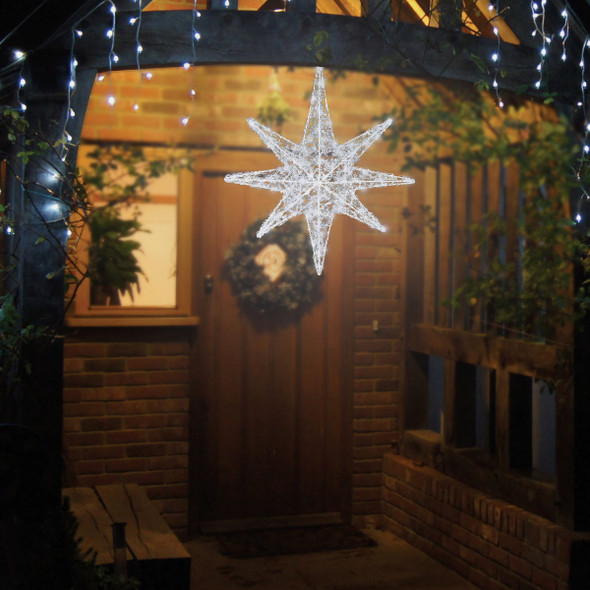 Alpine 24 In. Cool White LED 3D Christmas Star Lighted Decoration LOM206 890209