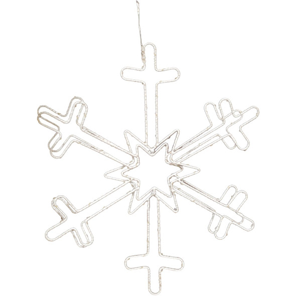 Alpine 18 In. Warm White LED Hanging Snowflake Lighted Decoration BYS132L-WW