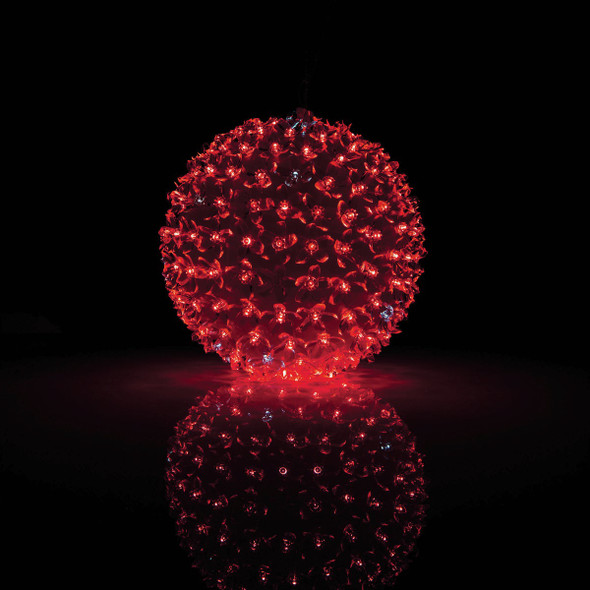 Alpine 8 In. Green & Red LED Sphere Christmas Ornament COR216M-GNRD 857498
