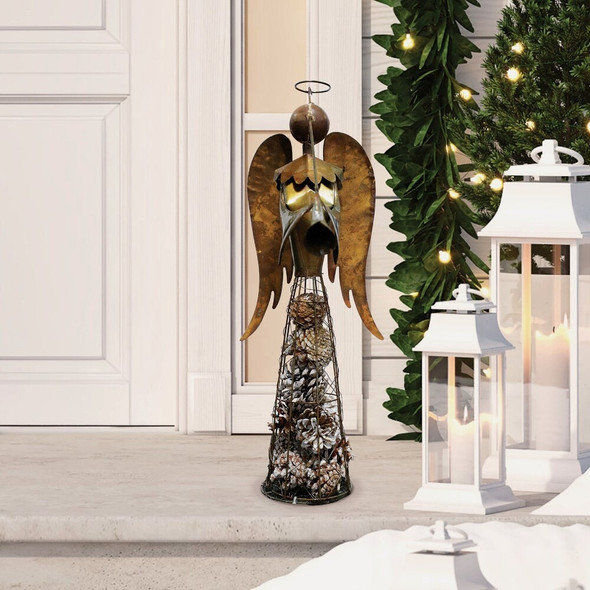 Alpine 9 In. W. x 18 In. H. x 6 In. L. Rustic Pinecone Angel Holiday Decoration CIM302HH-S 848573