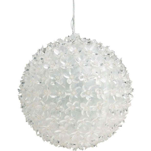 Alpine 8 In. Twinkling Warm White LED Sphere Christmas Ornament COR109WW