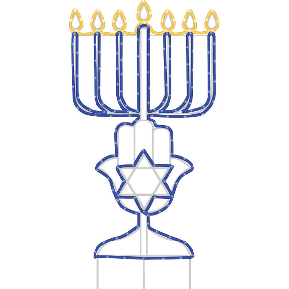 Alpine 52 In. H. LED Menorah Outdoor Lighted Decoration CEY236