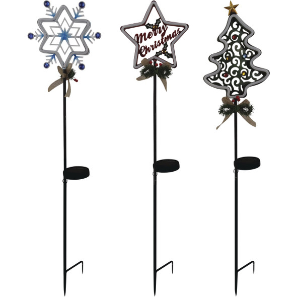 Alpine 30 In. LED Solar Christmas Garden Stake SKY376A Pack of 6