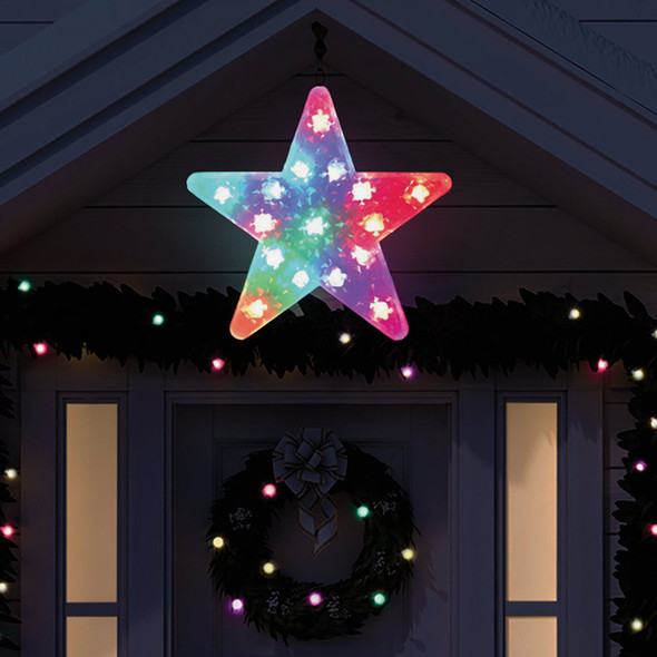 Alpine 15 In. Flashing LED Multi-Color Christmas Star Lighted Decoration Alpine 15 In. Flashing LED Multi-Color Christmas Star Lighted Decoration