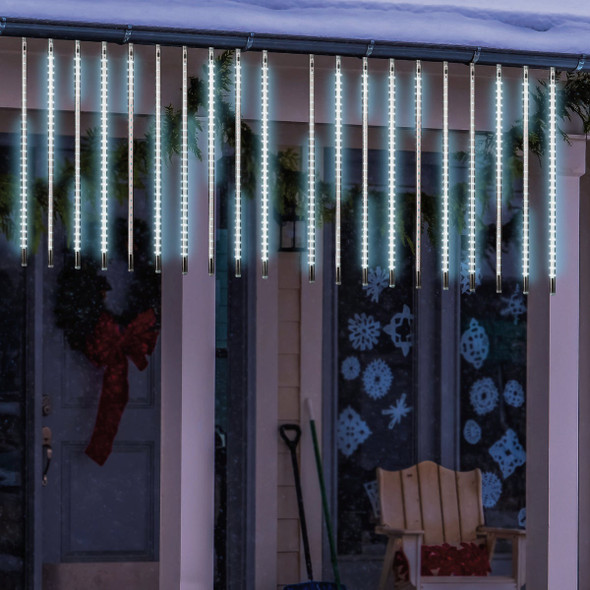 Alpine Blue & Cool White 540-Bulb Chasing LED 10-Icicle Light Set COR230BLWT-10 881135