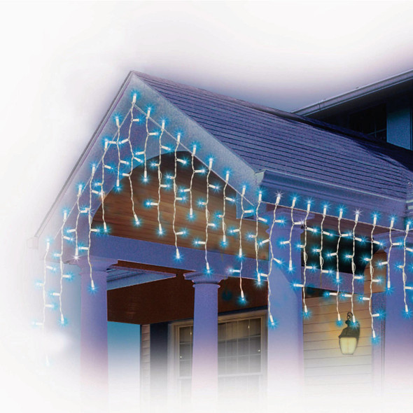 Blue 450-Bulb 5mm Concave LED Icicle Light Set