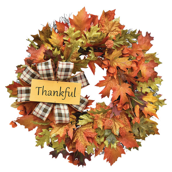 Branden 24 In. Artificial Autumn Wreath SW202072A