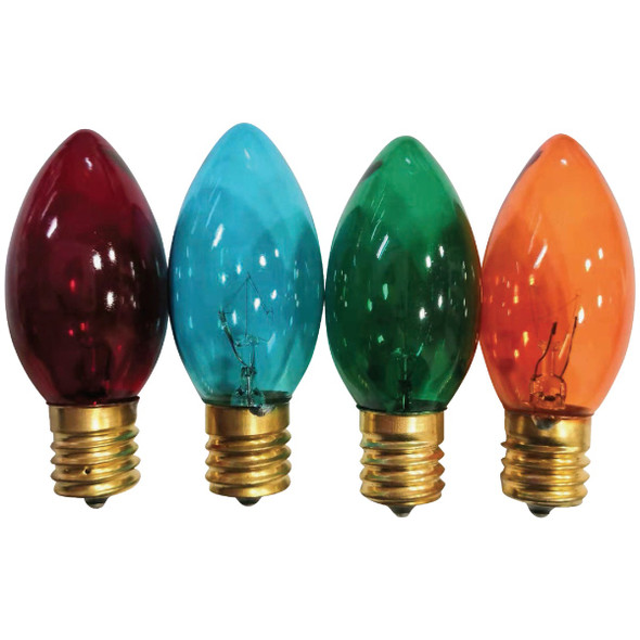 C9 Multi-Color Transparent 120V Replacement Light Bulb (4-Pack) ES64-202