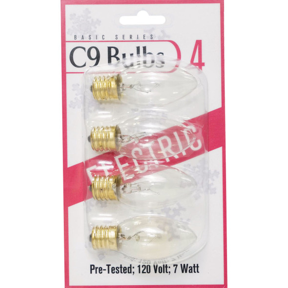 C9 Clear 120V Replacement Light Bulb (4-Pack)