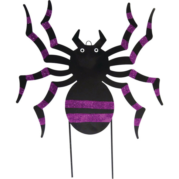 17.5 In. Metal Spider Halloween Yard Stake HC8037052DIB