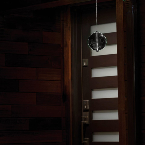 Alpine 7 In. Silver Chasing LED Ball Christmas Ornament LPA108M-SL 834142