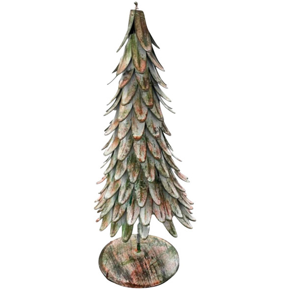 12 In. White Wash Metal Christmas Tree 7027-WH