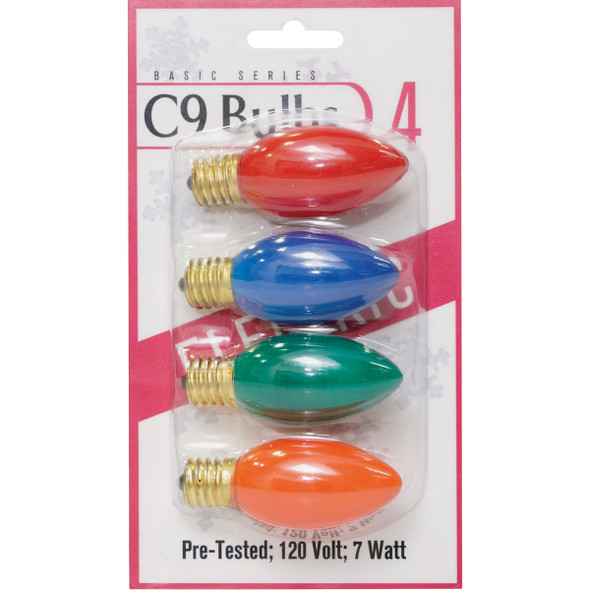 C9 Multi-Color Ceramic 120V Replacement Light Bulb (4-Pack)
