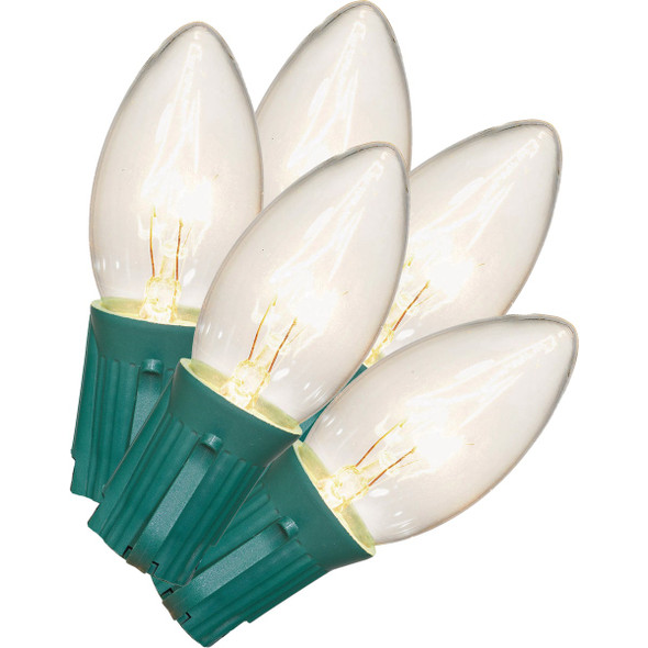 Clear 25-Bulb C9 Incandescent String Light Set with Green Wire ES76-974