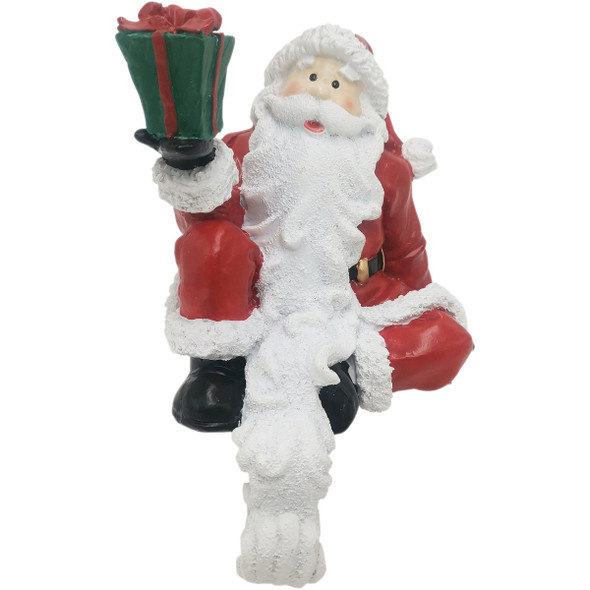 1-Stocking Resin Mantle Santa with Present Stocking Holder XN6062776DIB