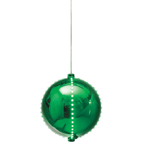 Alpine 7 In. Green Chasing LED Ball Christmas Ornament LPA108M-GN
