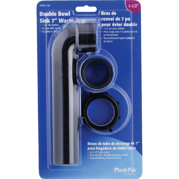 Plumb Pak 1-1-2 In. x 7 In.  Black Plastic Waste Arm PP66-11B 468072