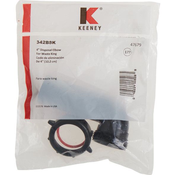 Keeney 4-3/4 In. Black Plastic Disposer Elbow Keeney 4-3/4 In. Black Plastic Disposer Elbow