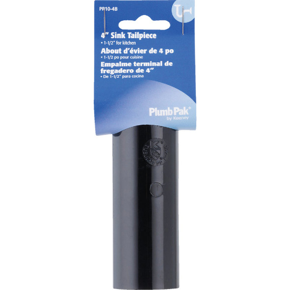 Plumb Pak 1-1/2 In. OD x 4 In. Black Plastic Tailpiece PP10-4B