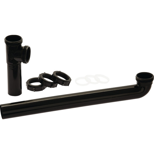 Keeney 1-1/2 In. x 16 In. Black Plastic Slip-Joint End Outlet Waste 125-16TTB