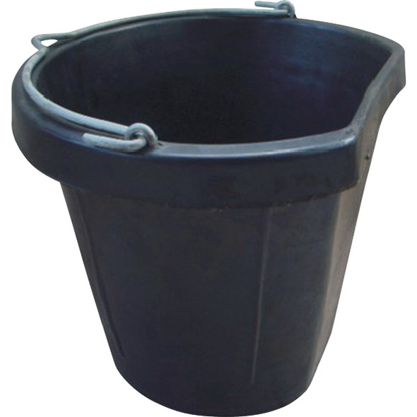 Tuff Stuff 12 Qt. Rubber Flat-Back Bucket RB-FB12