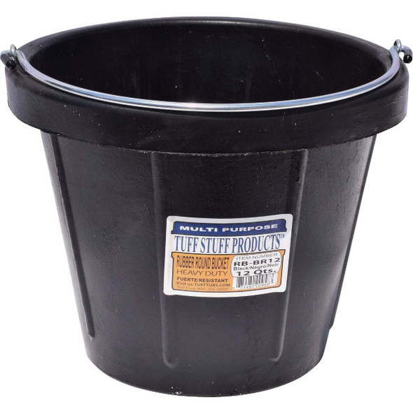 Tuff Stuff 12 Qt. Rubber Round Bucket RB-BR12
