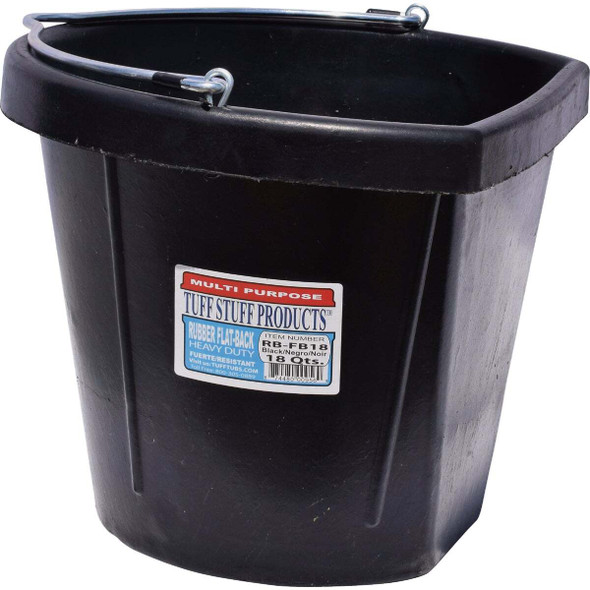 Tuff Stuff 18 Qt. Rubber Flat-Back Bucket RB-FB18