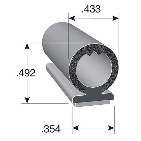 Trim-Lok Black Vinyl Seal 100 ft L, 7/16 in W, 1/2 in H DD1604BT-100